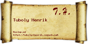 Tuboly Henrik névjegykártya