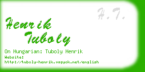 henrik tuboly business card